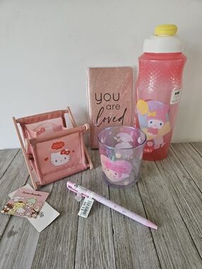 Hello Kitty My Melody by Sanrio 30oz Pink Water Bottle, My Melody Plastic Cup,